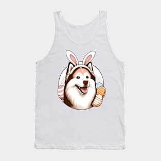 American Eskimo Dog with Bunny Ears Celebrates Easter Tank Top